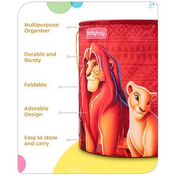 Babyhug Disney Foldable Laundry Bag with Handle Lion King Theme - Red