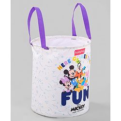 Babyhug Disney Foldable Laundry Bag with  Handle Mickey & Friends Theme - White
