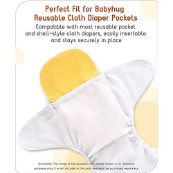 Babyhug Reusable Stay Dry Fleece Cloth Diaper Inserts Pack of 6 -Multicolour
