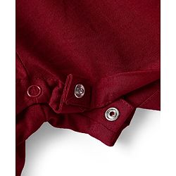 Babyhug Cotton Woven Frill Sleeves Solid Jumpsuit - Maroon