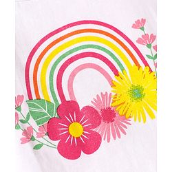 Babyhug 100% Cotton Single Jersey Knit Sleeveless Tank Top & Shorts Set With Floral Print Pack Of 2 - Yellow & Pink