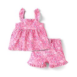 Babyhug Single Jersey Knit Sleeveless Top & Shorts with Jungle Print - Pink