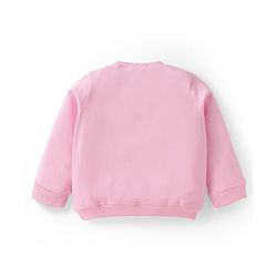 Babyhug Terry Knit Full Sleeves Sweatshirt & Jegging Set with Rainbow Patch - Pink & Navy Blue