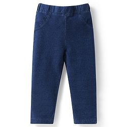Babyhug Terry Knit Full Sleeves Sweatshirt & Jegging Set with Rainbow Patch - Pink & Navy Blue