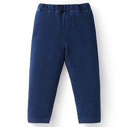 Babyhug Terry Knit Full Sleeves Sweatshirt & Jegging Set with Rainbow Patch - Pink & Navy Blue
