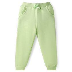 Babyhug Single Jersey Knit Full Sleeves Cut & Sew T-Shirt & Lounge Pant Set - Light Green