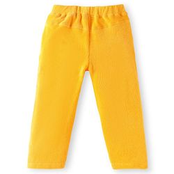 Babyhug Single Jersey Knit Half Sleeves Peter Pan Collared Top & Trouser Set with Floral Print - Yellow