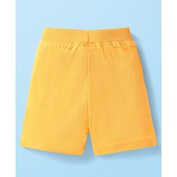 Babyhug Cotton Knit Mid Thigh Shorts with Sea Life Print & Stripes Pack of 3 - Yellow White & Light Blue