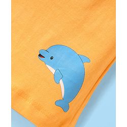 Babyhug Cotton Knit Mid Thigh Shorts with Sea Life Print & Stripes Pack of 3 - Yellow White & Light Blue