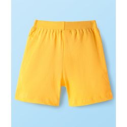 Babyhug Cotton Knit Mid Thigh Lenght Shorts with Dino Print & Stripes Pack of 3 - Yellow & White