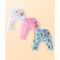 Babyhug Interlock Knit Full Length Diaper Legging Stripes & Bear Print Pack Of 3 - Blue & Green main image 0