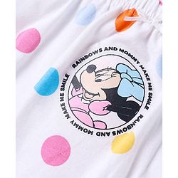 Babyhug Disney Cotton Knit Bloomers With Minnie Mouse Graphics - Pink Light Blue & White