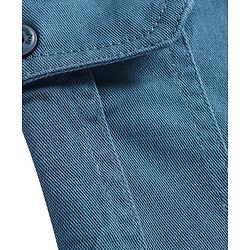 Babyhug Twill Woven Full Length Solid Color Stretchable Trouser with Cargo Pockets - Teal Blue