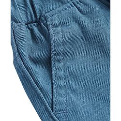 Babyhug Twill Woven Full Length Solid Color Stretchable Trouser with Cargo Pockets - Teal Blue