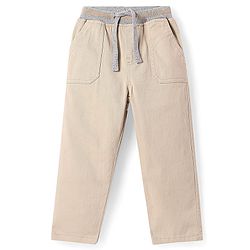 Babyoye Twill Woven Full Length Trousers with With Stretch - Beige