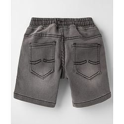 Babyhug Above Knee Length Solid Denim Shorts With Stretch - Grey