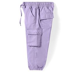 Babyhug Twill Woven Full Length Solid Joggers - Lilac