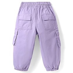 Babyhug Twill Woven Full Length Solid Joggers - Lilac