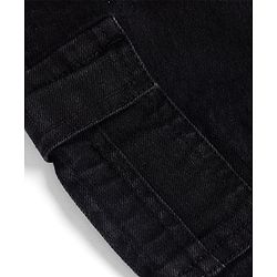 Babyhug Poplin Woven Full Length Solid Trouser With Cargo Pockets - Black