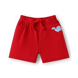 Babyhug Single Jersey Knit Shorts with Stripes & Dino Print of 3 - Blue & Red