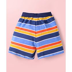 Babyhug Single Jersey Knit Mid Thigh Shorts With Ship Print Pack of 3 - Navy Blue White & Multicolor