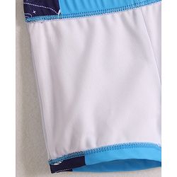 Babyhug Half Raglan Sleeves Two Piece Swimsuit With Space Theme Print - Blue