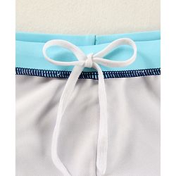 Babyhug Swimming Trunk With Dino Print & Swimming Cap - Navy Blue
