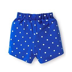 Babyhug 100% Cotton Single Jersey Knit Shorts with Polka Dots & Bow Applique Pack of 3 - Pink & Blue