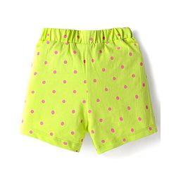 Babyhug 100% Cotton Single Jersey Knit Shorts with Polka Dots & Bow Applique Pack of 3 - Pink & Blue