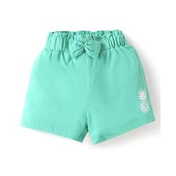 Babyhug Cotton Single Jersey Knit Mid Thigh Shorts With Floral Print Pack of 3 - Orange Pink & Green