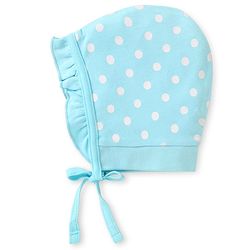 Babyhug Interlock Knit Bonnet Bonnet Caps With Heart & Polka Dot Print Pack of 2 - Red & Light Blue