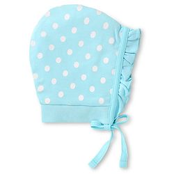 Babyhug Interlock Knit Bonnet Bonnet Caps With Heart & Polka Dot Print Pack of 2 - Red & Light Blue