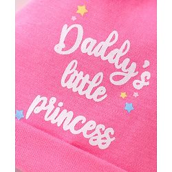 Babyhug 100% Cotton Cap with Daddy's Little Princess Text Print - Pink