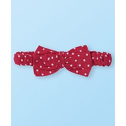 Babyhug Cotton Knit Sleeveless Frock Bloomer & Head Band with Lace Detailing - Red