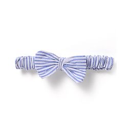 Babyhug Cotton Woven Sleeveless Frock & Headband With Stripes & Lace Detailing - Light Blue & White