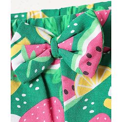 Babyhug Single Jersey Knit Mid Thigh Shorts With Tropical Theme Pack Of 3 - Yellow Pink & Light Green