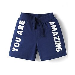Babyhug Cotton Knit Mid Thigh Shorts with Animal Print Pack of 3 - Yellow Navy Blue & Light Green