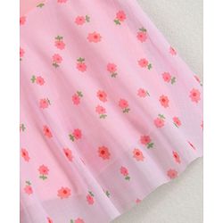 Babyhug Sleeveless Two Piece Swimsuit With Floral Print - Pink