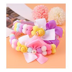 Babyhug Free Size Hair Bands With Bow Applique - Multicolor