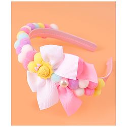 Babyhug Free Size Hair Bands With Bow Applique - Multicolor