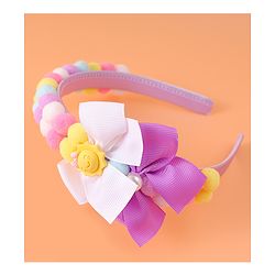Babyhug Free Size Hair Bands With Bow Applique - Multicolor