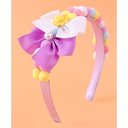 Babyhug Free Size Hair Bands With Bow Applique - Multicolor