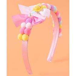 Babyhug Free Size Hair Bands With Bow Applique - Multicolor