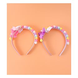 Babyhug Free Size Hair Bands With Bow Applique - Multicolor