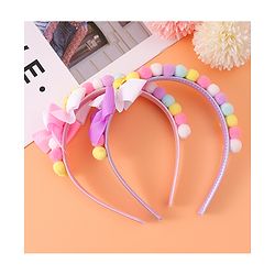 Babyhug Free Size Hair Bands With Bow Applique - Multicolor