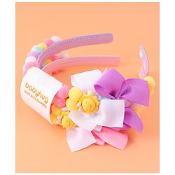 Babyhug Free Size Hair Bands With Bow Applique - Multicolor