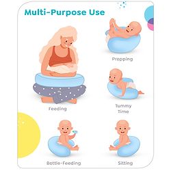 Babyhug Disney C Shape Cotton Feeding Pillow Smiley Mickey Face Print - Blue