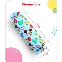 Babyhug Disney Cotton Bolsters with Mickey Face Print Set of 2 - Blue