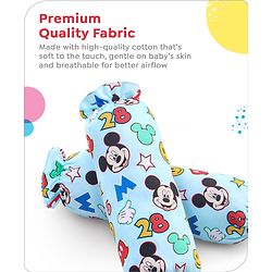 Babyhug Disney Cotton Bolsters with Mickey Face Print Set of 2 - Blue