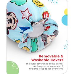Babyhug Disney Cotton Bolsters with Mickey Face Print Set of 2 - Blue